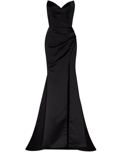 Millà Strapless Evening Gown With Thigh Slit - Black