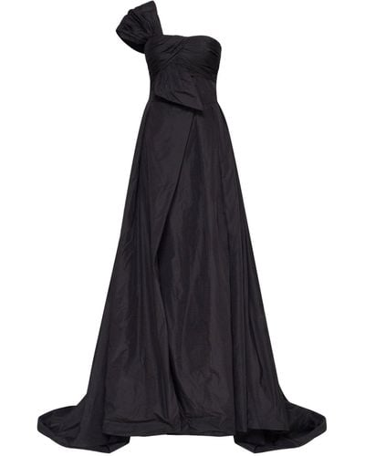 Millà Taffeta Evening Gown With A High Slit And On - Black
