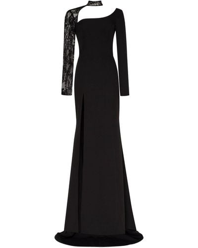 Millà Trumpet Gown With Detachable Sleeve - Black