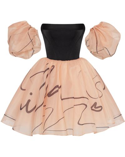 Millà Puffy Mini Dress With 'S Signature, Xo Xo - Pink