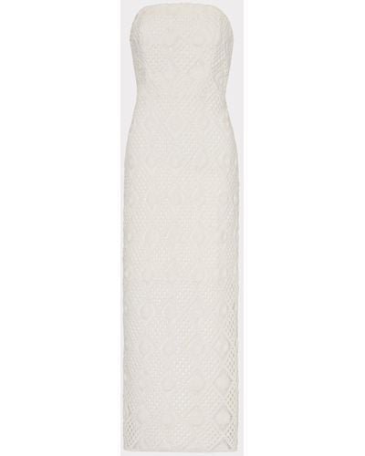 MILLY Diamond Crochet Strapless Dress - White