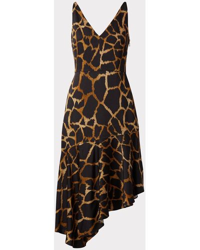 MILLY Dashielle Giraffe Print Dress - Black