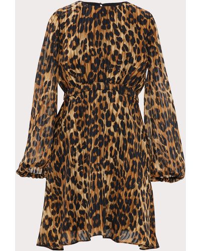 MILLY Mini Elma Cheetah Burnout Dress - Brown