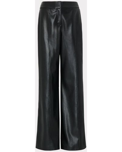 MILLY Nash Vegan Leather Pants - Black