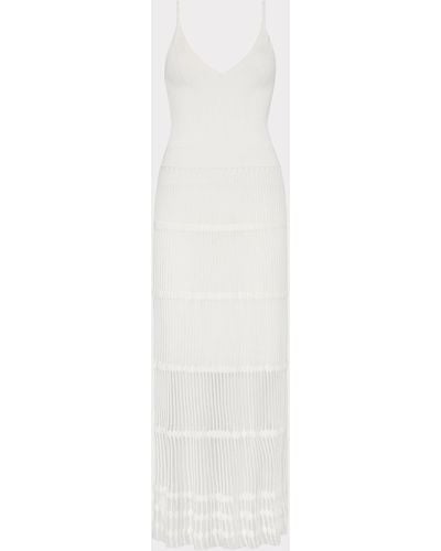 MILLY Sheer Knit Cami Dress - White