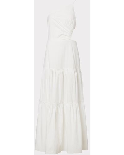 MILLY Bahati Poplin Cutout Dress - White