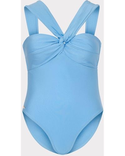 MILLY Betsy Bandeau One Piece - Blue