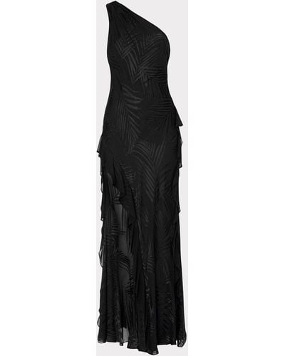 MILLY Ryanna Chiffon Devore Dress - Black