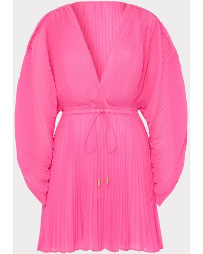 MILLY Solid Chiffon Tie Cover-up - Pink