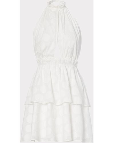 MILLY Evelia Reina Graphic Dot Clipping Dress - White
