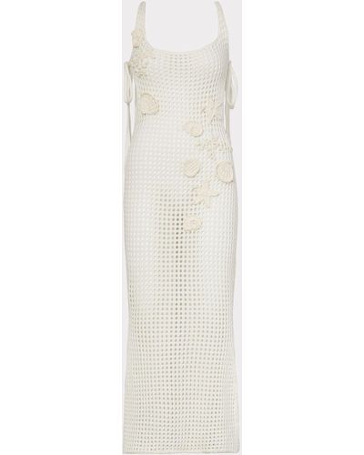 MILLY Cover-up Dress With Seashell Crochet Trim - White