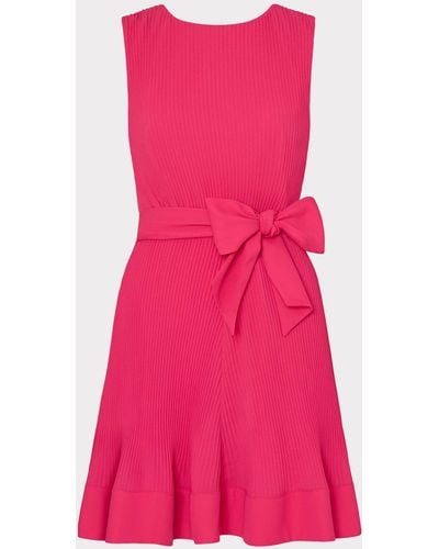 MILLY Carreen Pleated Mini Dress - Pink