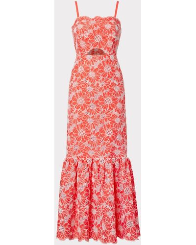 MILLY Breanna Tournesol Eyelet Dress - Multicolor