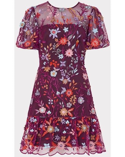 MILLY Yasmin Tropical Garden Embroidered Dress