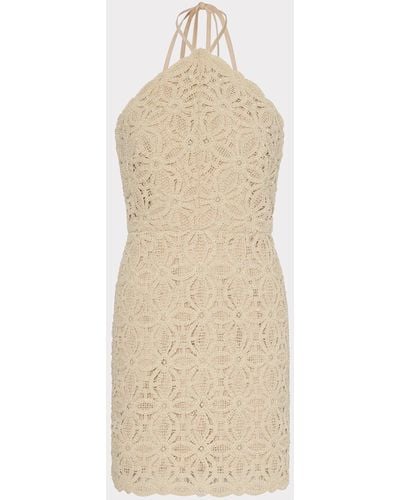 MILLY Celeste Beaded Crochet Halter Dress - White