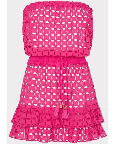 MILLY Verity Cotton Eyelet Dress - Pink
