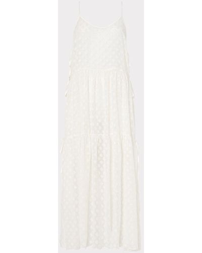 MILLY Valeria Diamond Jacquard Coverup Dress - White