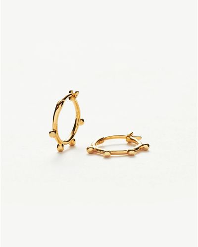 Missoma Lucy Williams Tiny Orb Hinged Hoop Earrings | 18ct Gold Plated Vermeil - Metallic