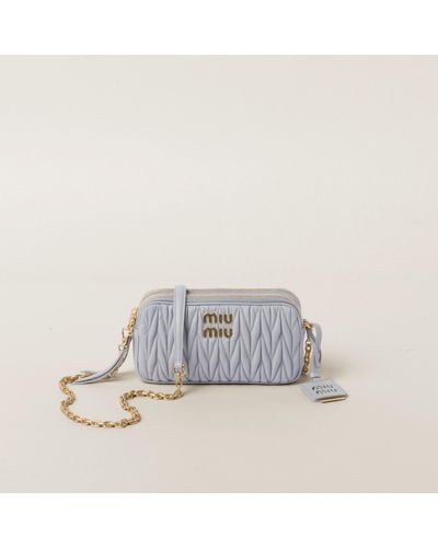 Miu Miu Mini Bow Bag - Grey Shoulder Bags, Handbags - MIU49358