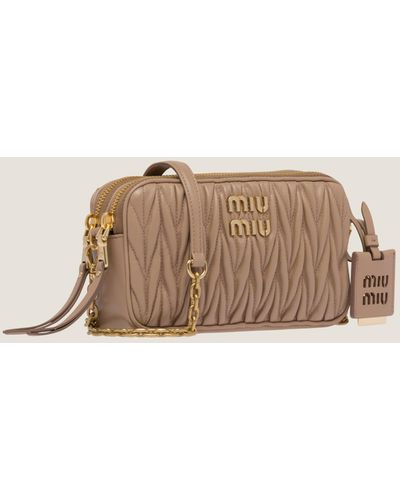Miu Miu Matelassé Nappa Leather Mini-bag - Natural