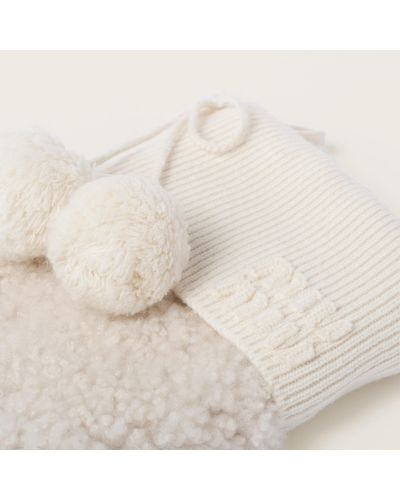 Miu Miu Wool And Shearling Socks - Natural