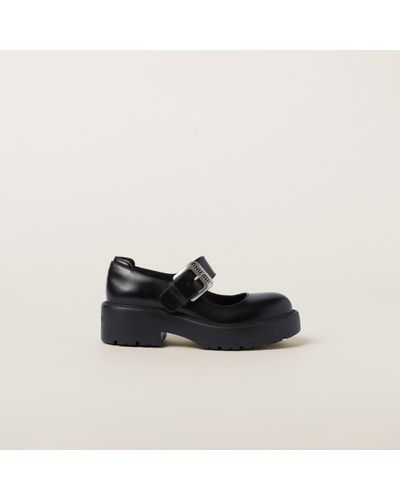 MIU MIU LEATHER BALLERINAS WITH BOW White ref.179924 - Joli Closet