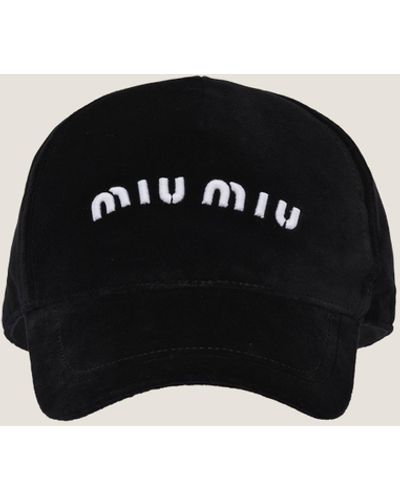 Miu Miu Velvet Baseball Cap - Black