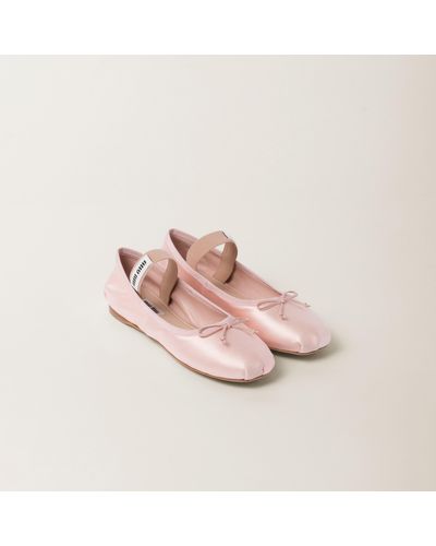 Miu Miu Satin Ballerinas - Pink
