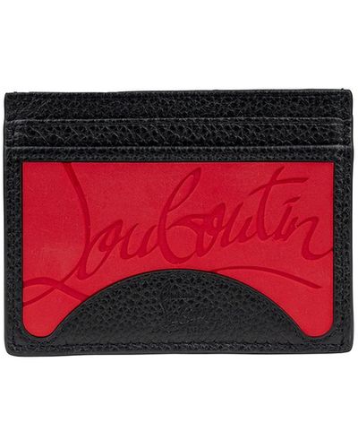 Christian Louboutin Logo-debossed Rubber And Leather Cardholder - Red