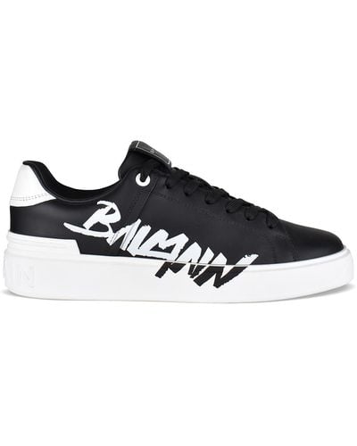 Balmain Sneaker con logo patch nero e bianco