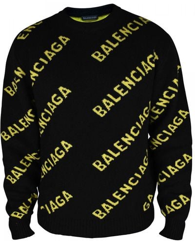 Balenciaga Pullover aus Strick mit Logo - Schwarz
