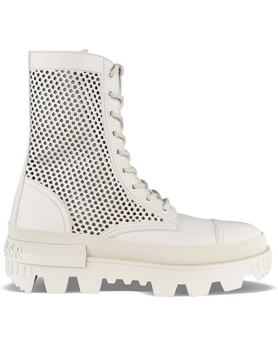 Moncler Carinne Leather Ankle Boots - Natural