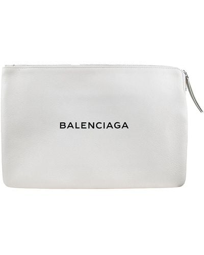 Balenciaga Pochette pour ordinateur Everyday - Blanc