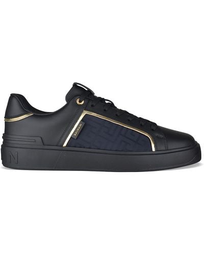 Balmain Calfskin B-court Sneakers - Black