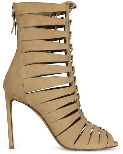 Francesco Russo Heels With Laces - Natural