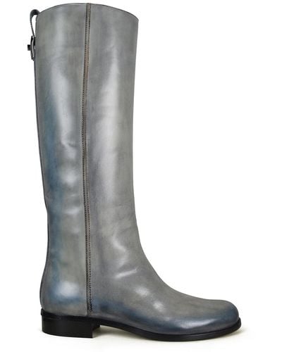 Fendi Grey Leather Boots - Blue