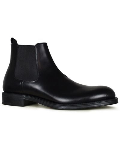Prada Leather Ankle Boots - Black