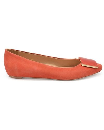 Tod's Suede Ballet Flats - Red