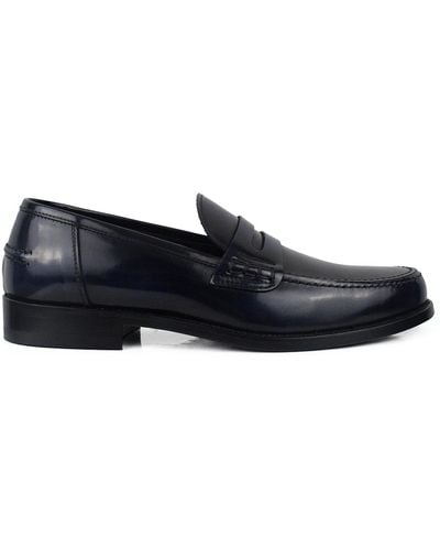 ALBERTO Leather Loafers - Blue