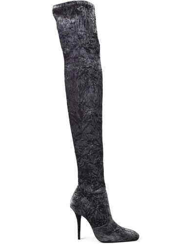 Saint Laurent Talia Thigh-high Boots - Black