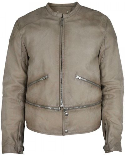 Golden Goose Leather Jacket - Natural