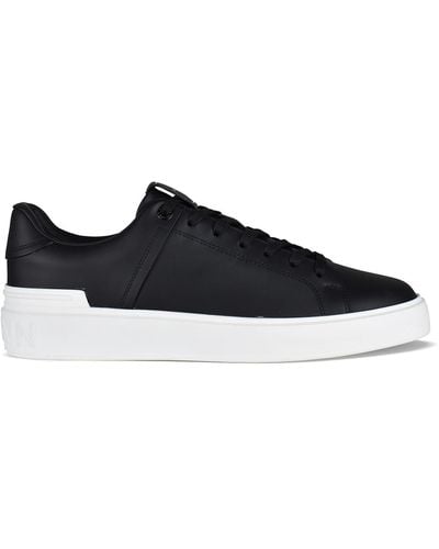 Balmain Sneaker con logo patch nero e bianco