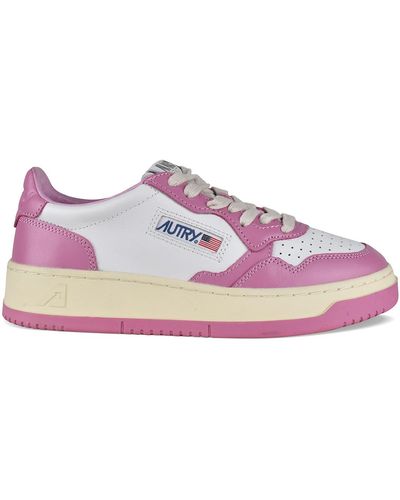 Autry Medalist Leather Low-top Sneakers - Pink