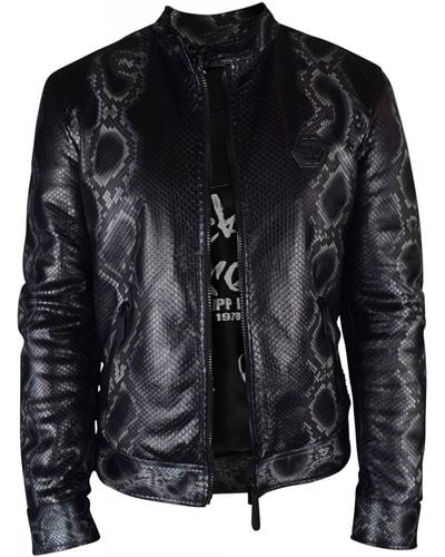 Quilted Leather Jacket for Men, Natural Snakeskin Motorcycle Jacket