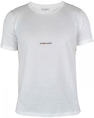 Saint Laurent Camiseta con parche del logo - Blanco