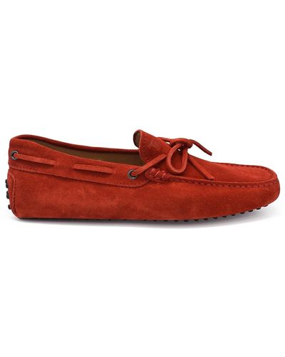 Tod's Suede Loafers - Red
