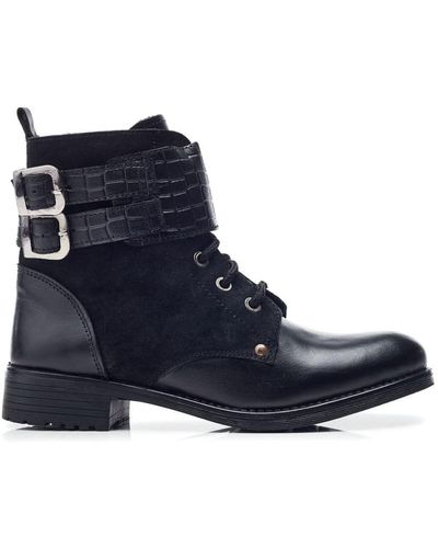 Moda In Pelle Mauvaise Black Leather - Blue