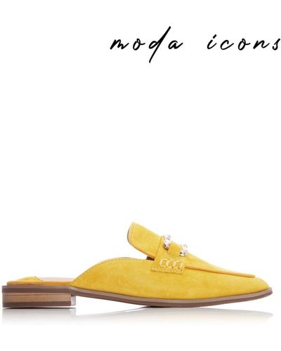 Moda In Pelle Frenchie Mustard Suede - Yellow
