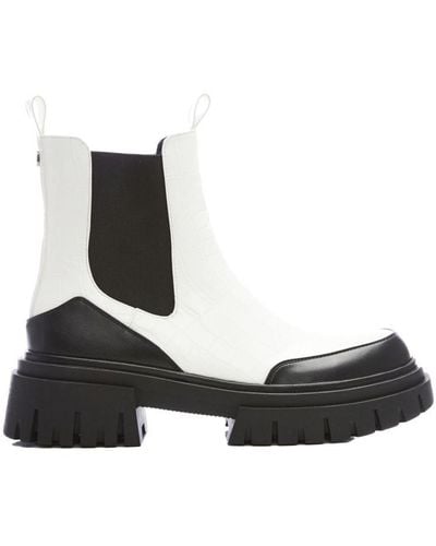 Moda In Pelle Berra White Patent Mocc Croc - Black