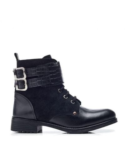 Moda In Pelle Mauvaise Black Leather - Blue